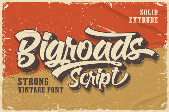 Bigroads Script: A Bold Retro Typeface for Impactful Design